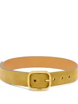 Loewe Suede Logo Belt In Gold