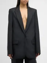 Loewe Tailored Single-breasted Blazer Jacket In Black