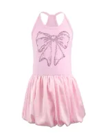 Lola + The Boys Kids'  Crystal Bow Bubble Dress In Pink