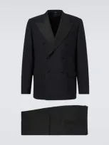 Loro Piana Double-breasted Wool And Silk Suit In 8000