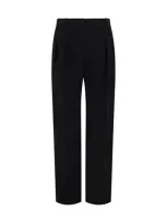 Loulou Studio Wool Trousers Belt Loops In Black