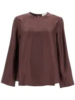 Loulou Studio Silk Adalyn Blouse In Brown