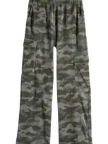 Love, Fire Kids' Pleated Cargo Pants In Olive Camo