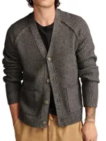 Lucky Brand Easy Cotton Blend Cardigan In Gray Violet Marl