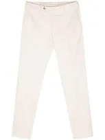 Luigi Bianchi Trousers With Logo In Neutrals