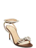 Mach & Mach Double Crystal Bow Sandal In Brown