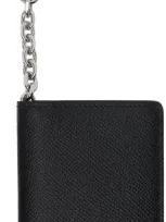 Maison Margiela Black Four Stitches Keyring Card Holder In T8013 Black