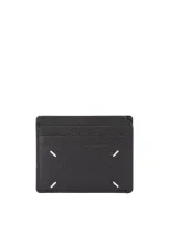 Maison Margiela Leather Card Holder In Blue