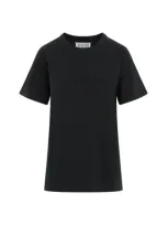 Maison Margiela Logo-embroidered Cotton T-shirt In Black