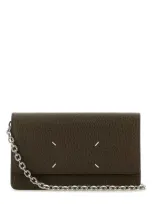 Maison Margiela Mud Leather Clutch In Brown