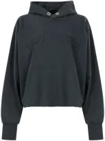 Maison Margiela Logo-embroidered Cotton Hoodie In Black