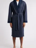 Majestic International Feel Good Fleece Robe In Navy