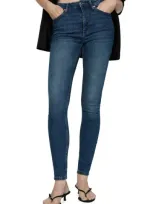 Mango Women's High-rise Skinny Jeans In Dark Blue