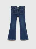 Mango Kids' Jean Flare In Bleu Foncé