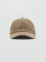 Mango Man Corduroy Cap Medium Brown