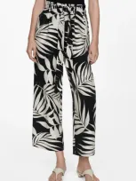 Mango Women's Bow Printed Pants In Black