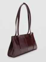 Mango Shoulder Bag With Buckles Burgundy In Bordeaux