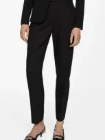 Mango Straight Leg Suit Pants In Black