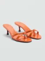 Mango Strappy Heeled Sandals Orange