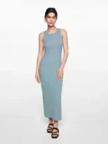 Mango Teen Fitted Midi-dress Pastel Green