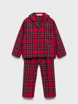 Mango Kids' Two-pieces Check Long Pyjamas Red