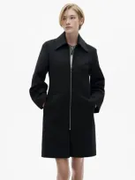 Mango Women's Zip Straight-cut Coat In Black