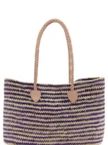 Mango Women's Natural Fiber Shopper Bag In Purple