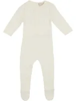 Maniere Babies' Honeycomb Cotton Footie In Ivory