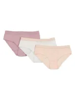 Maniere Manière Kids' 3-pack Assorted Briefs In Mauve