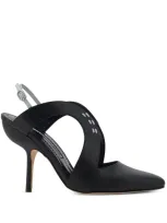 Manolo Blahnik 105mm Jijara Vulca Pumps In Black