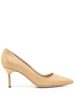 Manolo Blahnik Bb Grosgrain Pumps In Gold