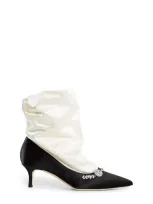 Manolo Blahnik Kitten Heel In Black&white