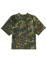 Marc Jacobs Kids' Camouflage Cotton Jersey T-shirt In Green