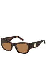 Marc Jacobs 723 Tortoiseshell-effect Cat-eye Sunglasses In Havana/brown Solid