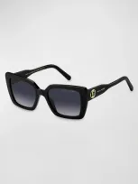 Marc Jacobs Marc 733s Acetate Square Sunglasses In Black