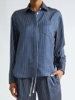 Maria Mcmanus Stripe Button-up Shirt In Midnight Stripe