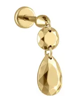 Maria Tash Double Faceted Threaded Charm Stud Single Earring In Gold