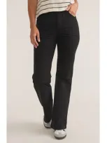 Marine Layer Bridget Twill Flare Pants In Faded Black