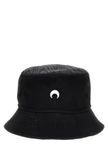 Marine Serre Logo Embroidery Bucket Hat In Black