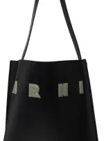 Marni Small Museo Hobo Leather Bag In Black