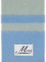 Marni Blue Striped Scarf In Stb47 Lake