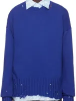 Marni Blue Twisted Crewneck Sweater