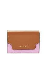 Marni Tri-fold Wallet In Nude & Neutrals