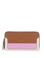 Marni Colour-block Wallet In Neutrals