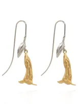 Marni Flower-charm Drop Earrings In Gold