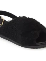 Marni Fussbett Genuine Shearling Sandal In Black