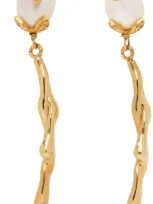 Marni Gold River Pearl Dangle Earrings In 00w10 Pearl