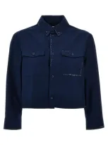 Marni Buttoned Logo Detailed Shirt In Blue