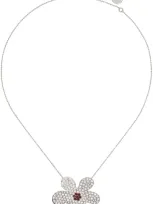 Marni Flower-pendant Chain Necklace In Silver