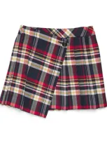 Max & Co Kids' Pleated Tartan Skirt In Blue